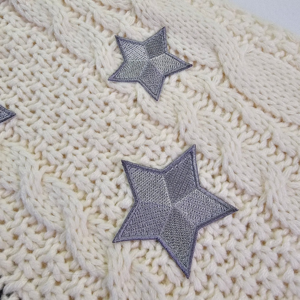 Taylor Swift Folklore Cardigan Scarf Cable Knit Silver Stars Official Merch - Picture 4 of 10